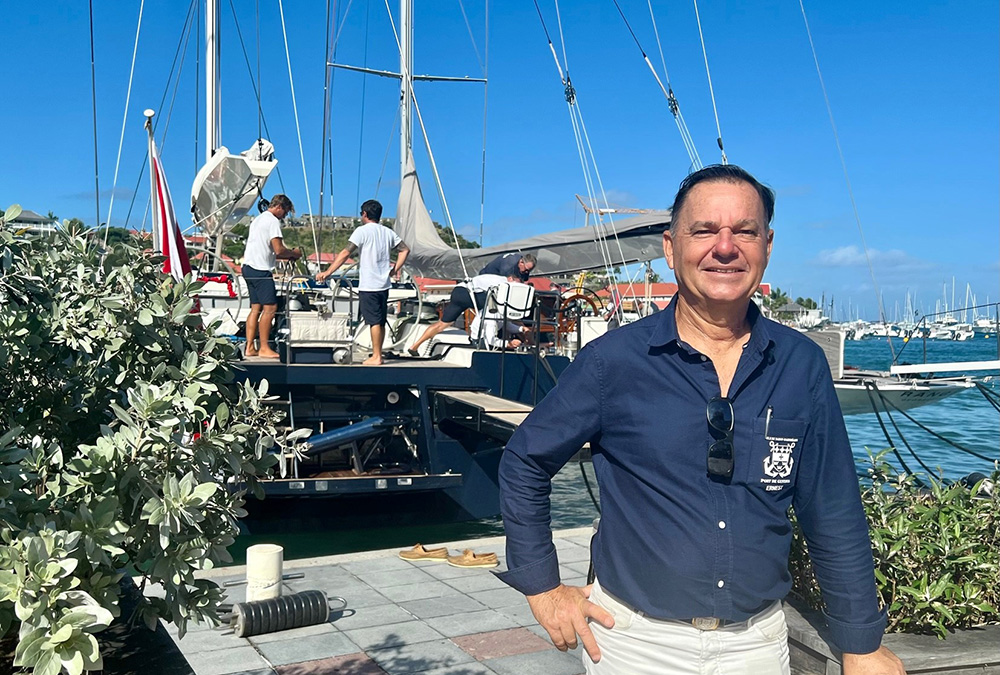Ernest Brin on the docks of St. Barths.