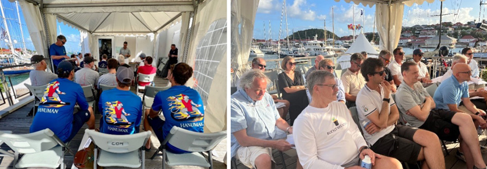 Skipper's meeting at the 2022 Bucket Regatta.