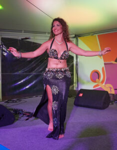 A dancer performing at Saturday evening at the 2023 St Barths Bucket Regatta.