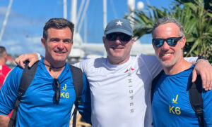 Three sailors at the 2024 St Barths Bucket Regatta.