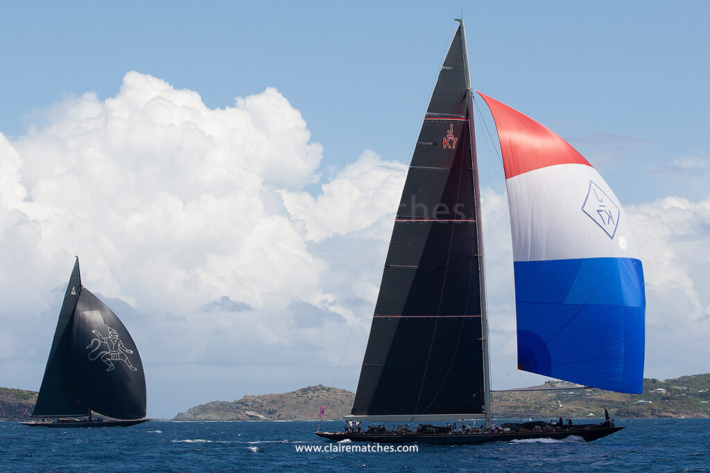 Velsheda racing on day 1 of the 2024 St Barths Bucket Regatta.