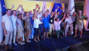 Celebrating at the final night of the 2024 St Barths Bucket Regatta.