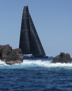 Photo of the superyacht V racing at the 2025 St Barths Bucket.