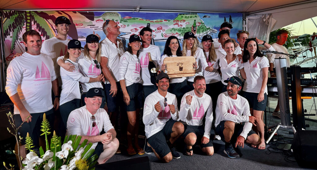 The crew of the superyacht Panthalassa celebrate their awards on 15 March 2025.