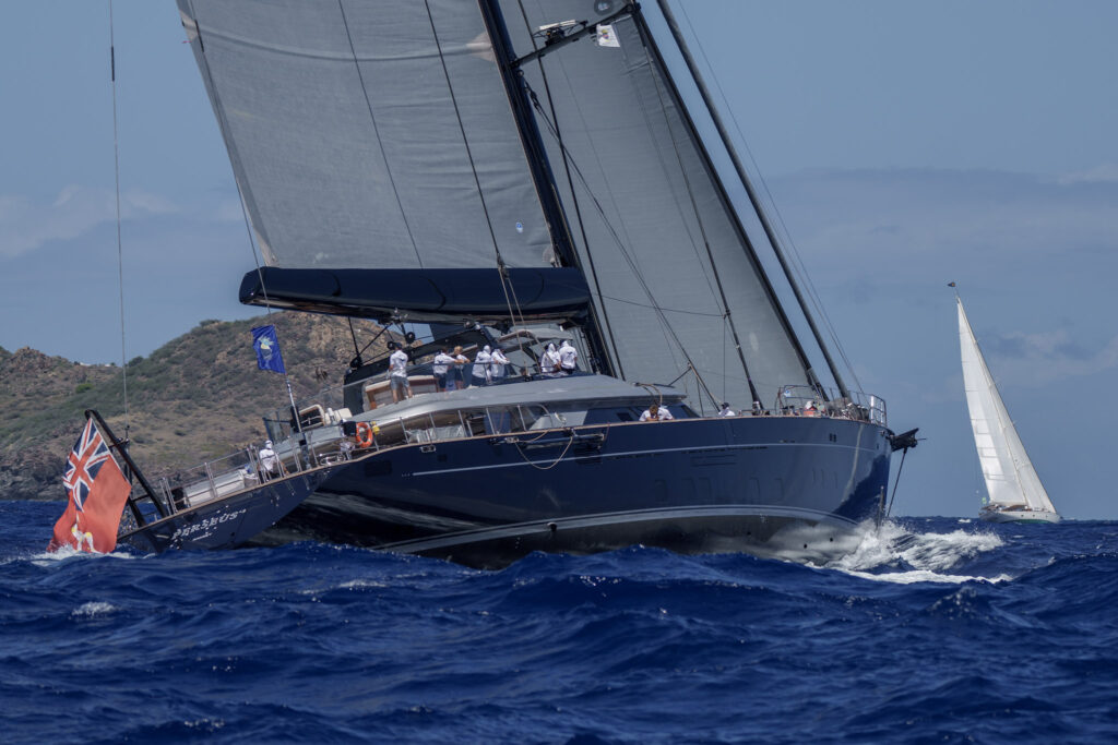 Photograph of the yacht Perseus 3 racing at the 2026 St. Barths Bucket ©2026 Martin Baum – Pantaenius.