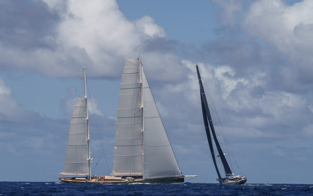 Photograph of the yacht Hetarios racing at the 2026 St. Barths Bucket ©2026 Martin Baum – Pantaenius.